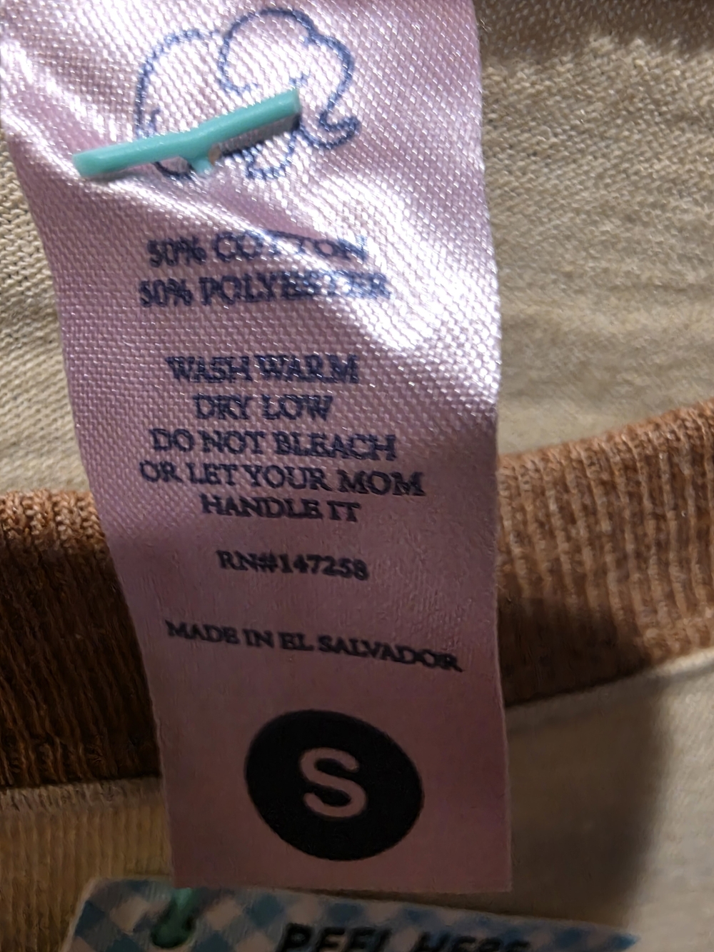 Simply Southern Beige and Tan Dog Mom Raglan Long Sleeve Tee - Picture 5 of 5